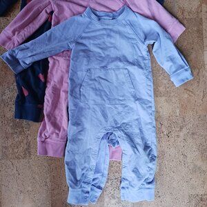 Three 12-18m Button-Legged Baby Jumpsuits